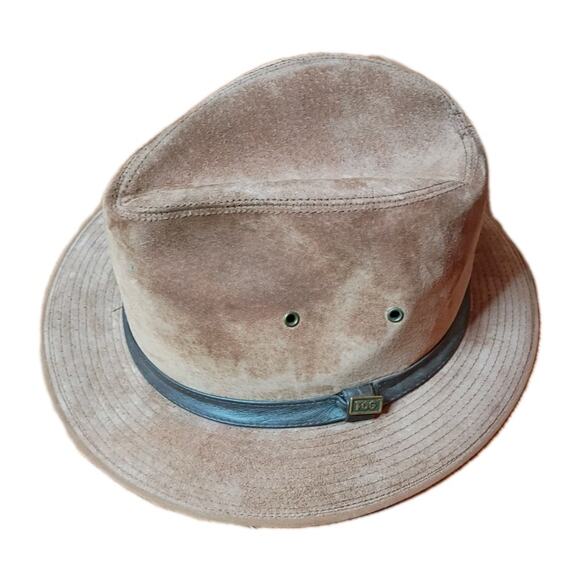 London Fog Other - London Fog Men's M Fedora Rain Hat‎ in British Tan Genuine Leather Size 7-7 1/8